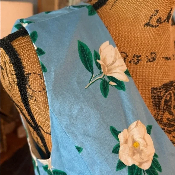 Draper James Blue and White Floral Magnolia Love Circle Fit and Flare Dress - Picture 4 of 15